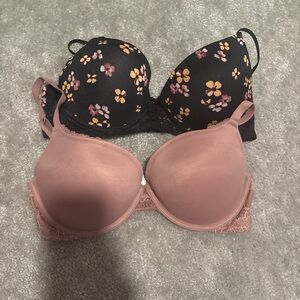 Jessica Simpson Floral Black and Blush Bras